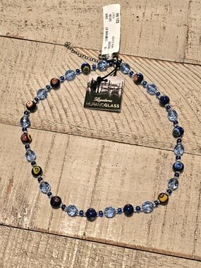 Dyed Murano Glass Bead Necklace - Made In Italy